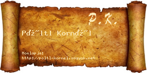 Pöltl Kornél névjegykártya